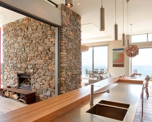 Beautiful clifftop home on Waiheke Island built by Premier Building Company Whelan Building